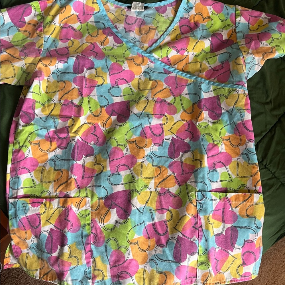 Cocoom Multicolor Heart medium Scrub Top cocoom brand